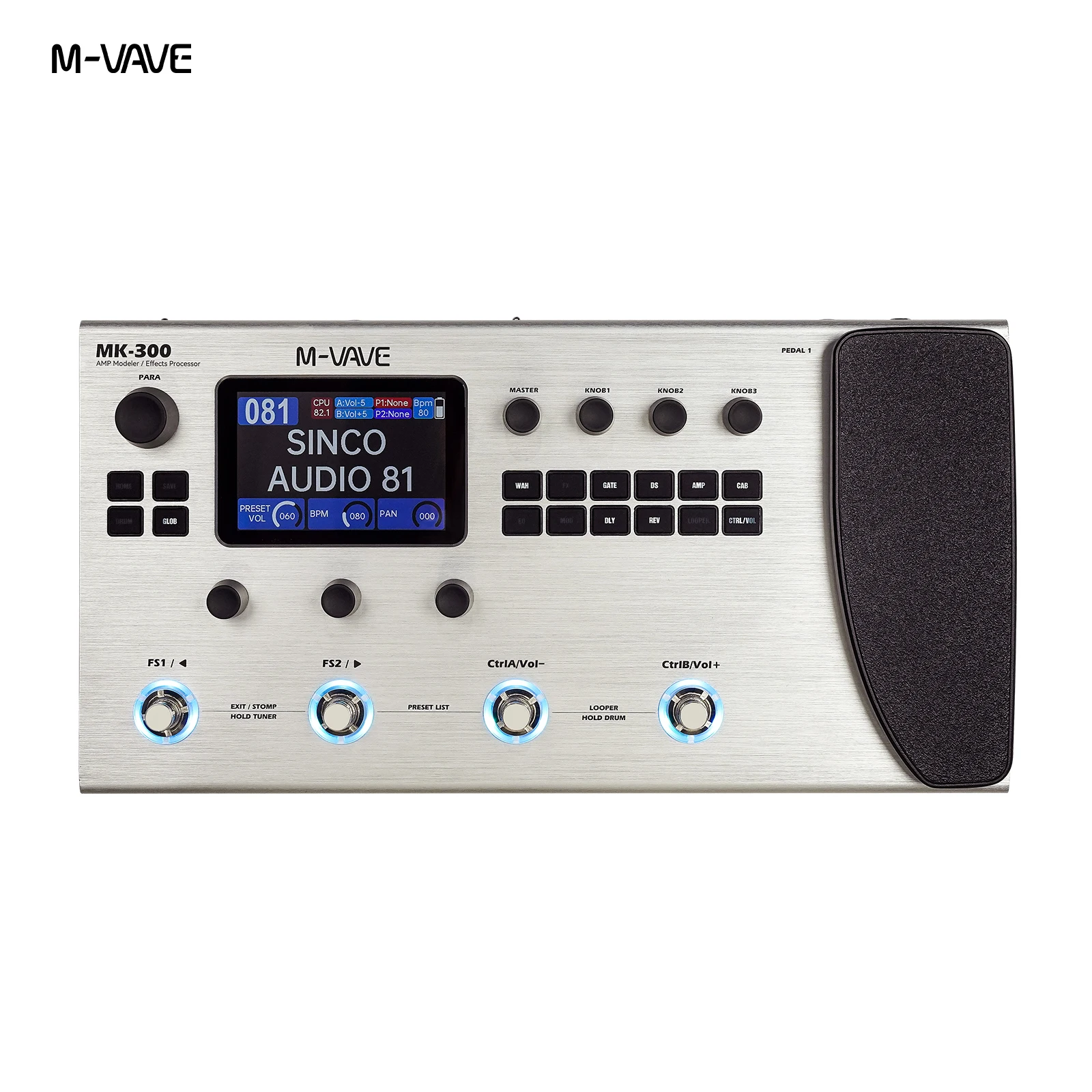 ギター M-VAVE MK-300 MK-300 Multi Effect Guitar Pedal with LCD Screen & 320+ Effects